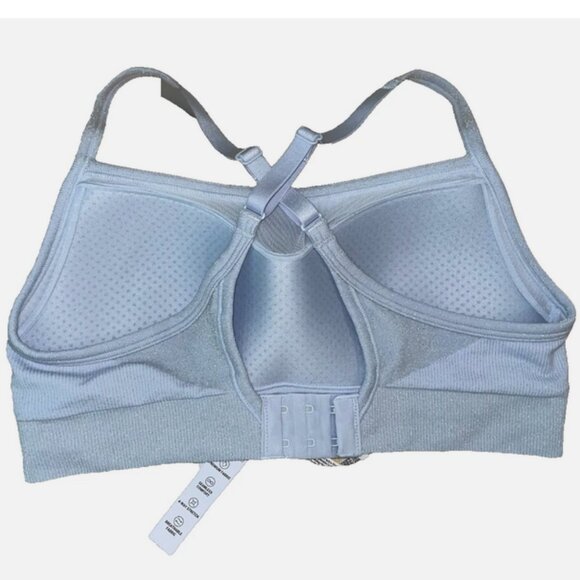 NWT Victoria’s Secret PINK Active Seamless Air Sports Bra Small Silver Shimmer - Picture 2 of 11